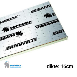PIR 2-zijdig Aluminium 16cm dik 2410x1200mm Rd:7.40 7pl/pak (=20,40 m²) Efisarking